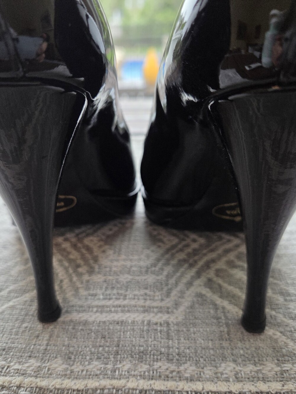 Prada Black Patent Leather Pointed-Toe Ankle-Strap Pumps - Picture 8 of 14